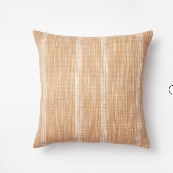 Woven Striped Throw Pillow Camel/Cream - Threshold designed with Studio McGee - Picture 1 of 11